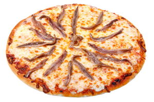 Pizza mit Sardellen und Paprika
